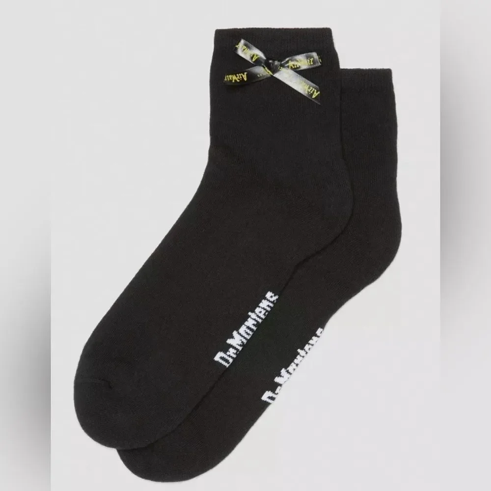 Dr.Martens Black Ankle Bow Organic Cotton Blend Socks